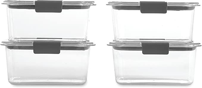Rubbermaid 4-Piece Brilliance Food Storage Containers with Lids for Lunch, Meal Prep, and Leftove... | Amazon (US)