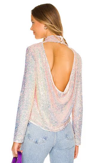 Lia Top in Iridescent Pink Sequin Top Concert Top Festival Top Going Out Tops Night Out Tops | Revolve Clothing (Global)