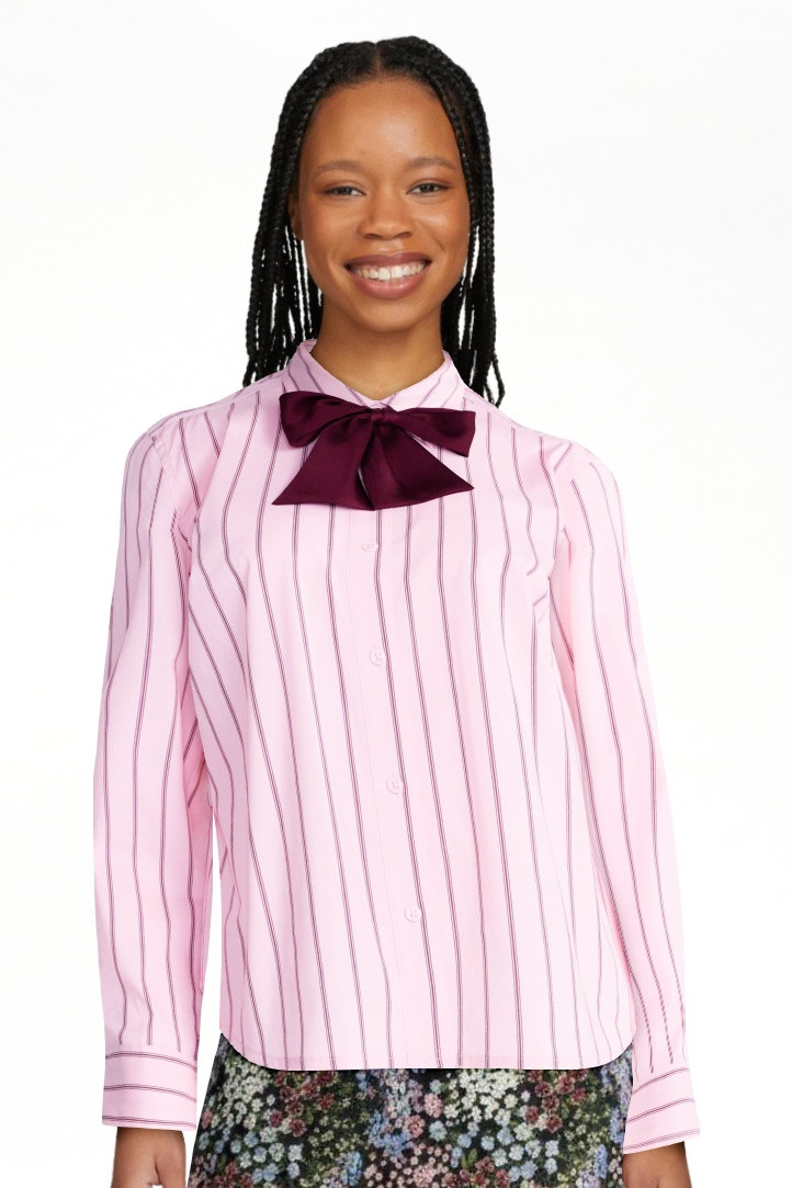 Free Assembly Women's Button Front Shirt with Satin Tie, Sizes XS-4X | Walmart (US)