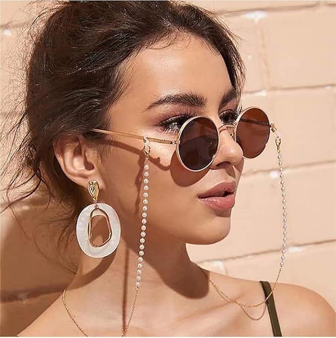 Sither Fashion Eyeglass Chains Necklace Pearl Beaded Eyewear Retainer Reading Eyeglass Holder Str... | Amazon (US)
