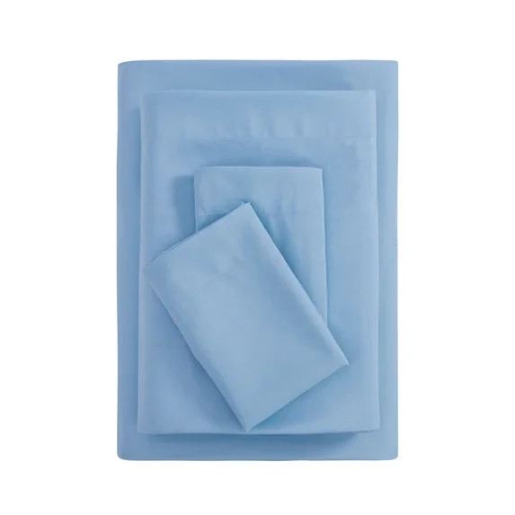 Mainstays Basic Value Microfiber Bed Sheet Set, Light Blue, Queen, 4 Piece | Walmart (US)