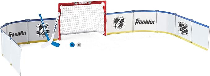 Franklin Sports Mini Hockey Rink Set - Half Rink Knee Hockey Goal, Mini Sticks, and Ball Set - In... | Amazon (US)
