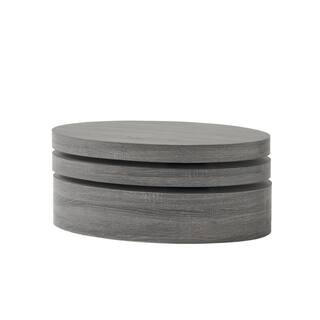 Noble House Timothy 32 in. Black Medium Oval Wood Coffee Table with Nesting Tables 6419 | The Home Depot