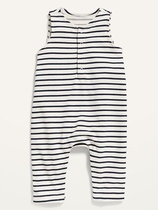 Unisex French Terry Striped Henley One-Piece for Baby | Old Navy (US)