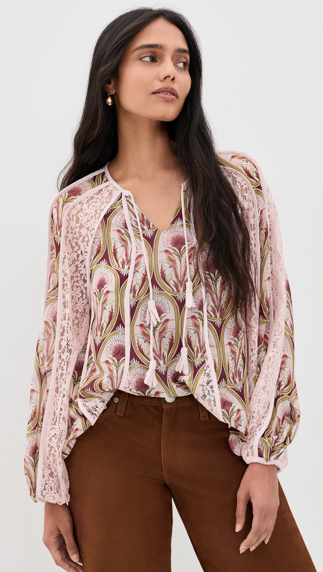 FARM Rio Birds Tree Blouse Garden Medal Multicolor L | Shopbop