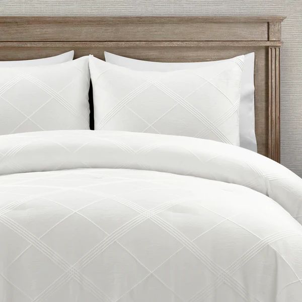 Diamond Geo Jacquard 3 Piece Comforter Set | Lush Decor