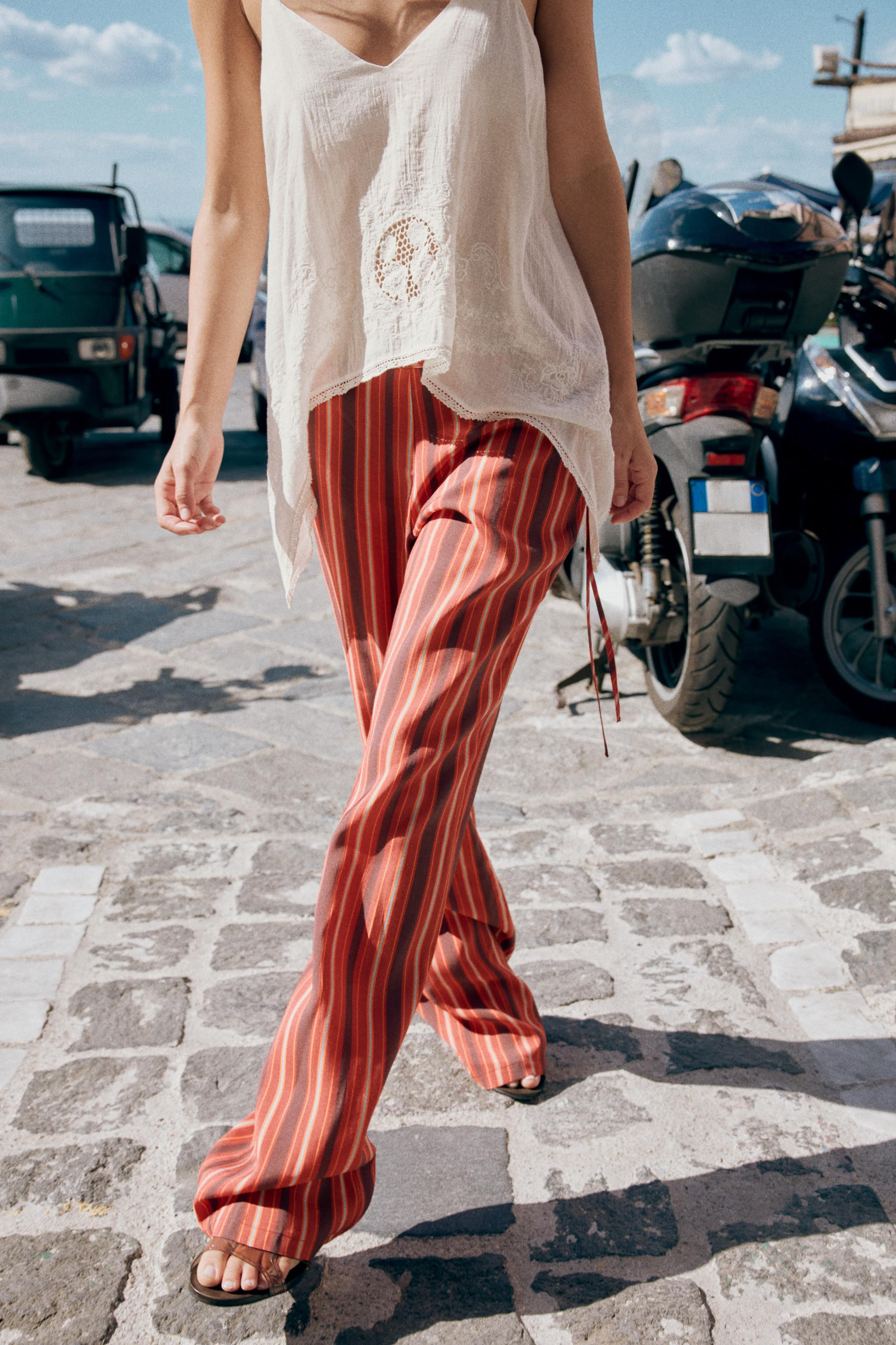 FLOWING STRIPED TROUSERS | Zara UK