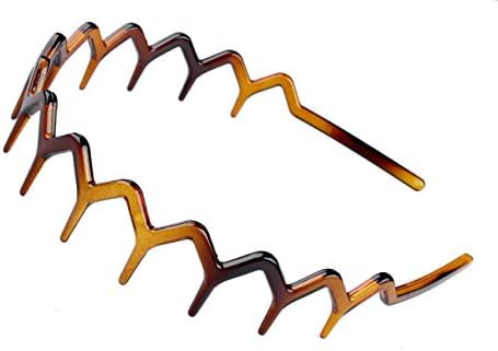 Set of 2 Zig Zag Black Plastic Sharks Tooth Hair Comb Headband (1 Black Color+1 brown) | Amazon (US)