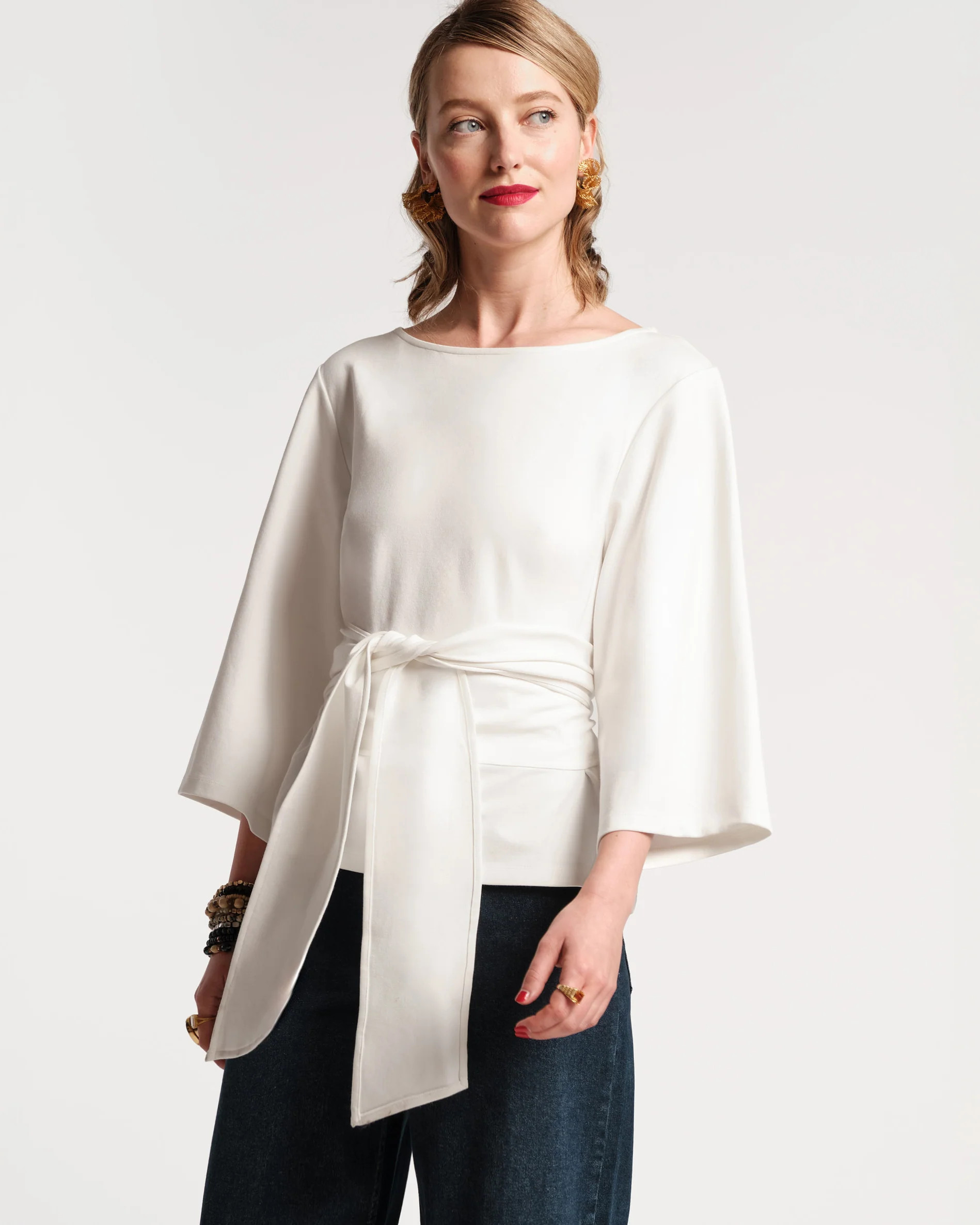 Whitney Wrap Top Oyster | Frances Valentine