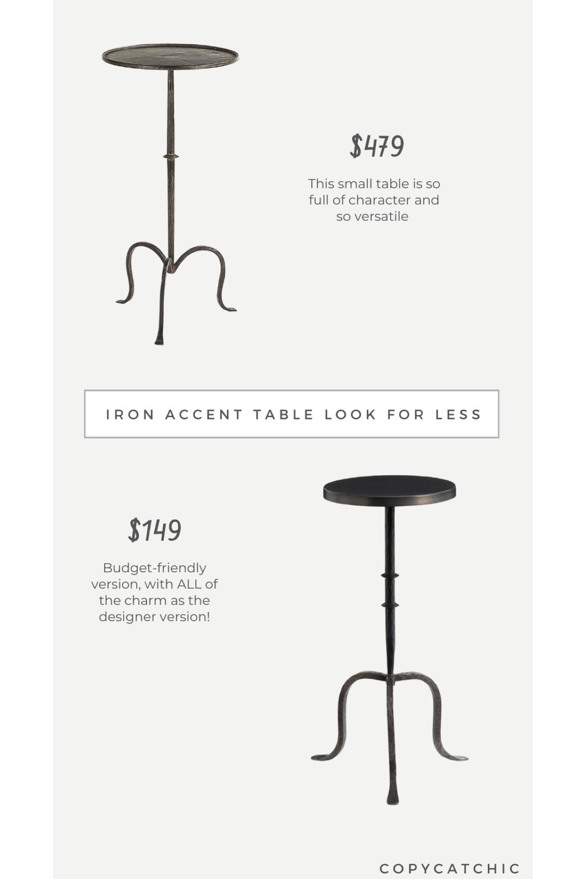Iron accent table look for less #copycatchic

#LTKhome
