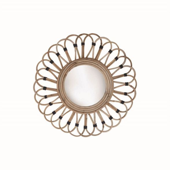 Foreside Home & Garden 19 inch Diameter Round Wrapped Rattan Wall Mirror | Target