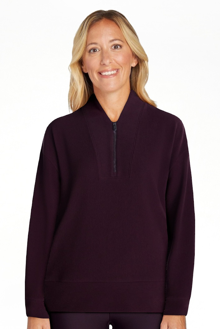 Avia Women's and Women's Plus Ribbed Ottoman Quarter Zip Sweatshirt, Sizes XS-4X | Walmart (US)