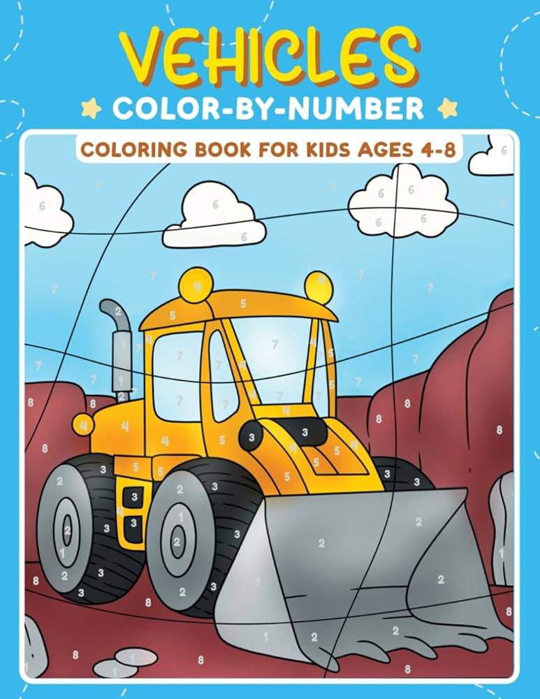 Vehicles Color by Number Coloring Book for Kids Ages 4-8: Automobile Coloring Book for Boys and G... | Amazon (US)