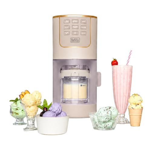BLACK+DECKER Ice Cream Maker for Families & Kids – Make Protein, Keto & Dairy-Free Ice Cream, Gelato & Milkshakes at Home – Easy Creamy Pint Machine with Mix-Ins | Amazon (US)