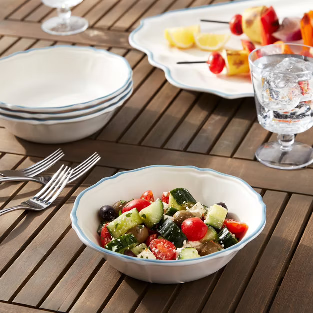 23oz 4pk Melamine Dinner Bowls White - Threshold™ designed with Studio McGee | Target