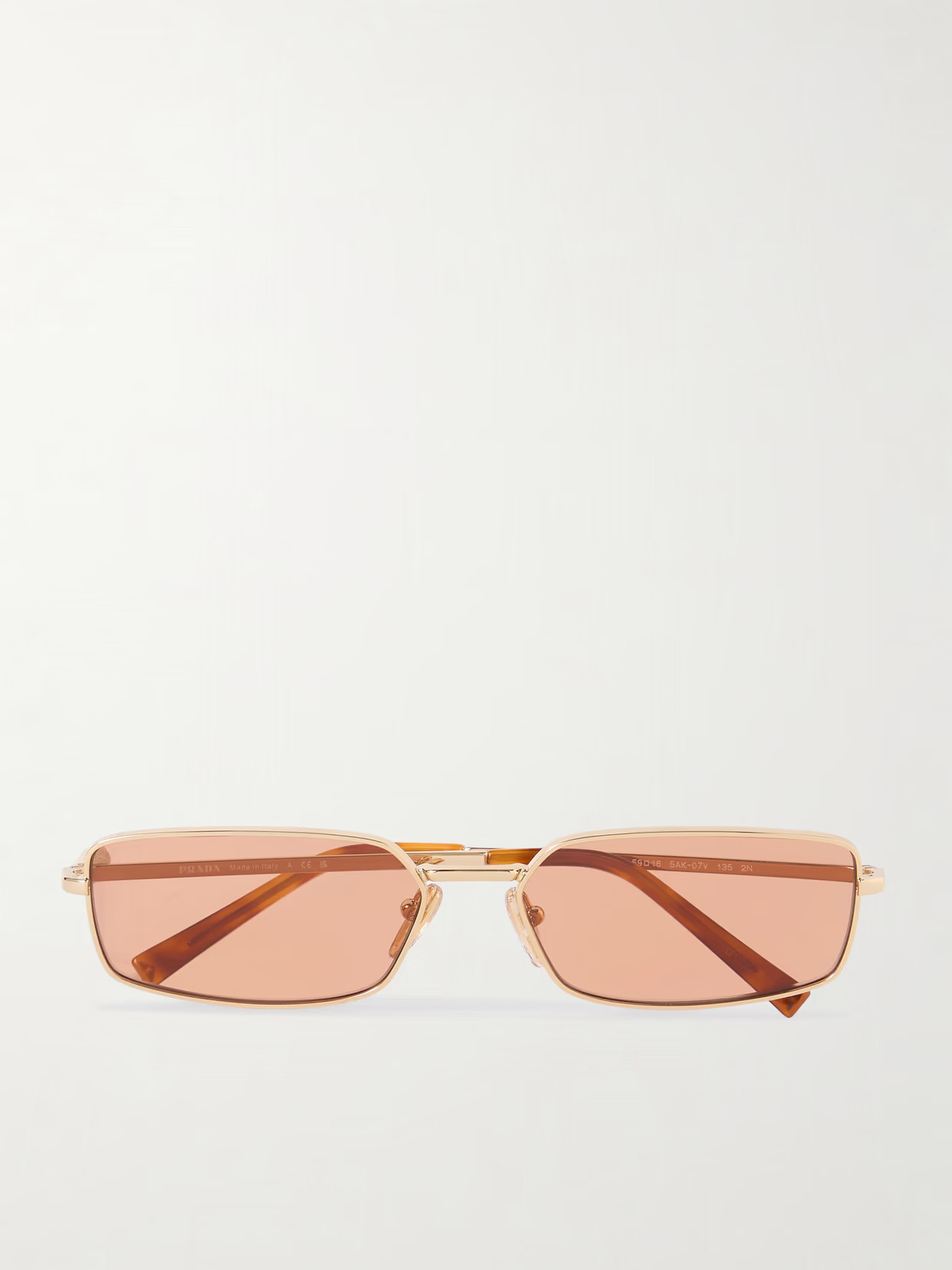Prada Eyewear - Square-frame Gold-tone Sunglasses - One size | NET-A-PORTER (US)
