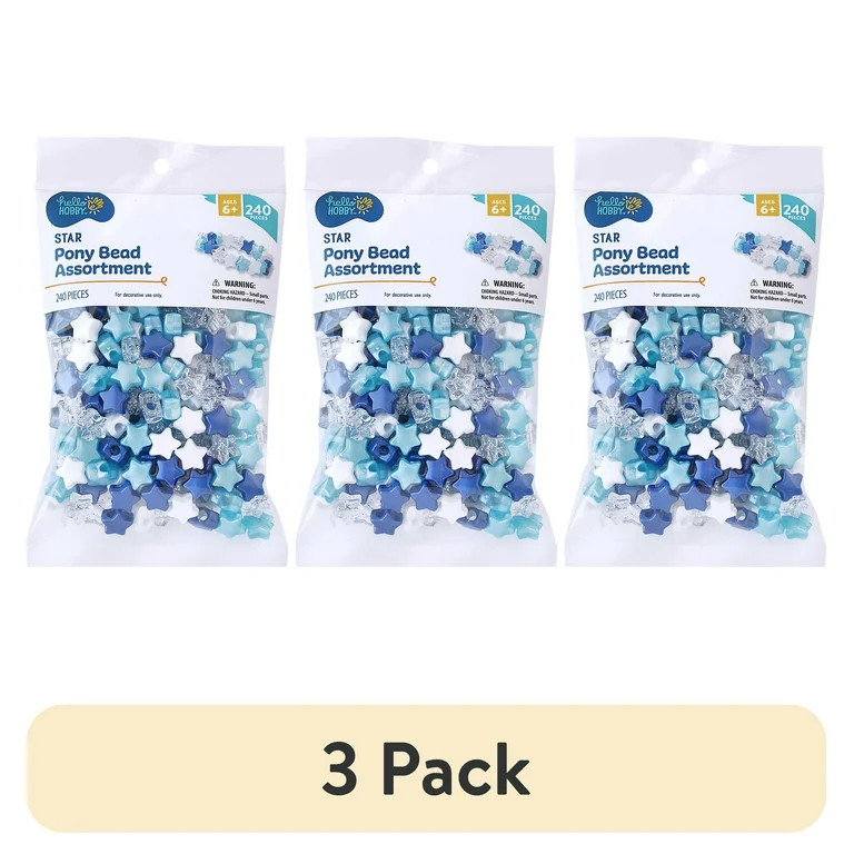 (3 pack) Hello Hobby Shaped Bead Mix, Stars, 240 Pieces, Beads for Jewelry Making and DIY Crafts | Walmart (US)