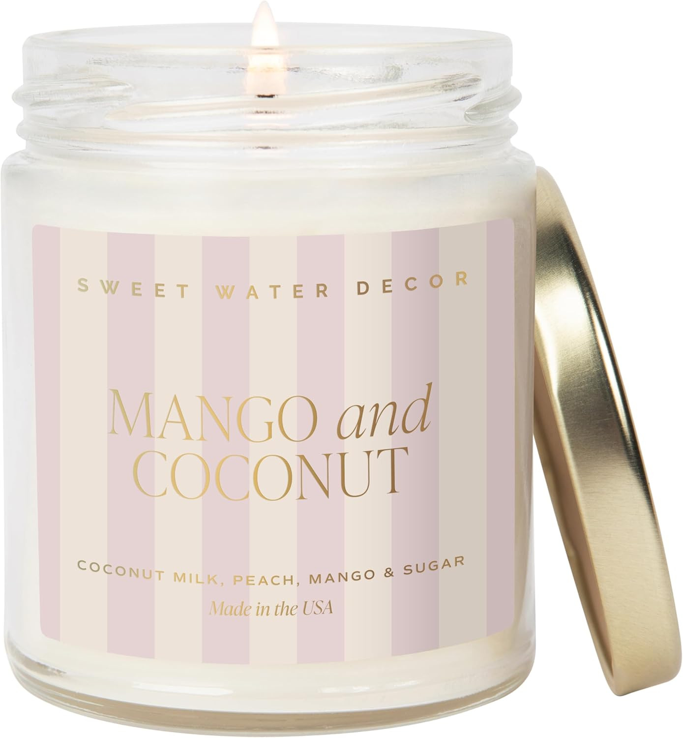 Sweet Water Decor Mango and Coconut Patterned Candle – Soy Candles with Pineapple, Mango, Orang... | Amazon (US)