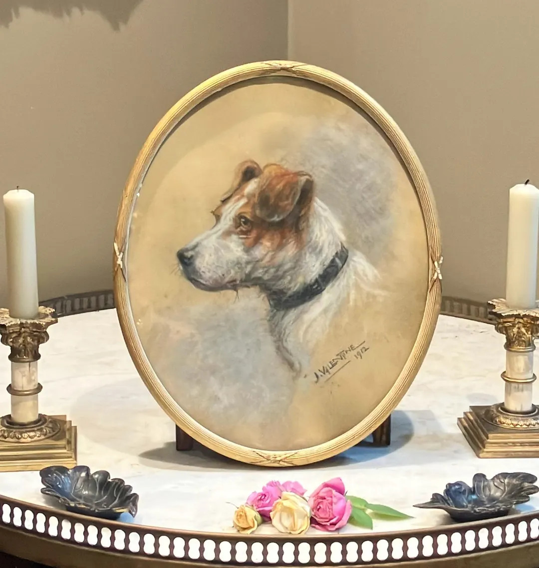 Jane soon discovered there were three in her marriage,a furry 4 legged one & bought an Antique Pa... | Etsy (US)