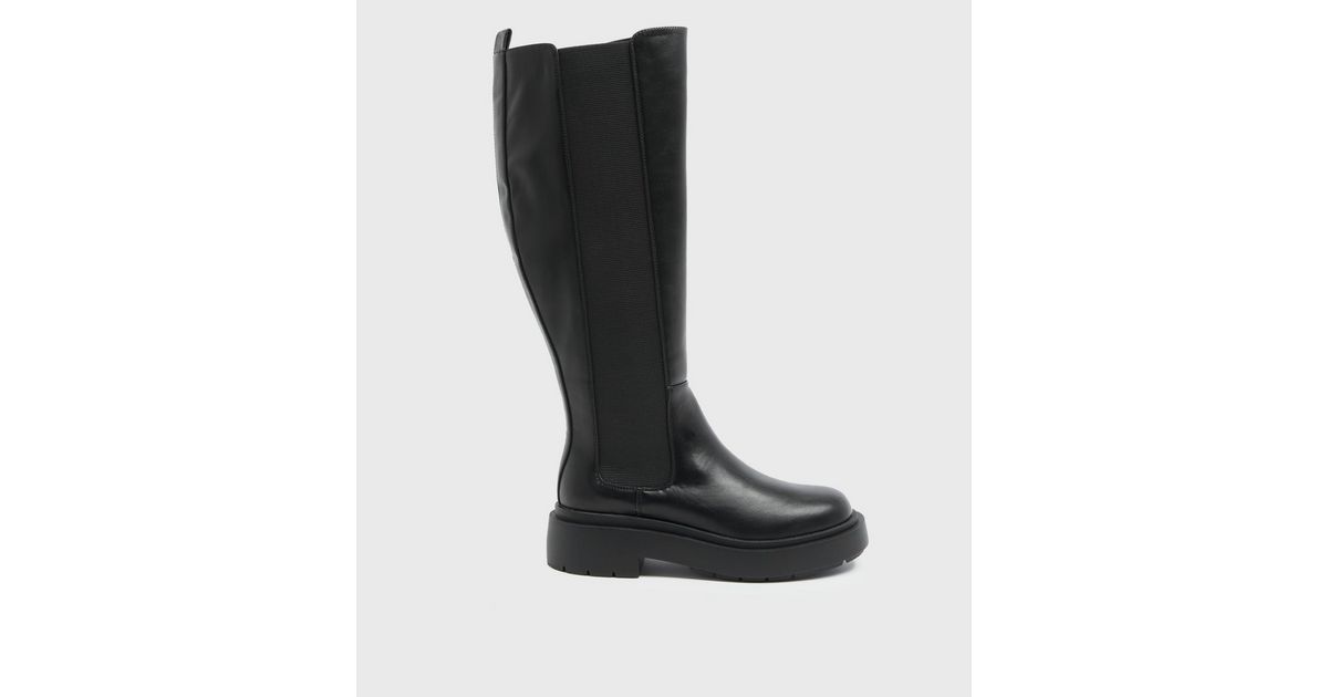 Black Chunky Knee High Chelsea Boots
						
						Add to Saved Items
						Remove from Saved Item... | New Look (UK)