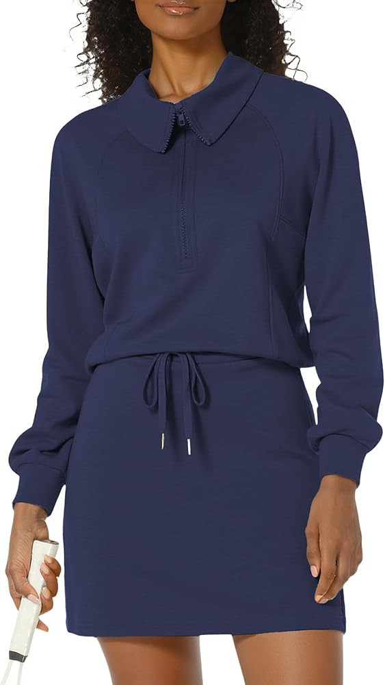 Women's 2 Piece Skirt Sets Athletic Tennis Skorts Tracksuit Half Zip Long Sleeve Sweatshirt Casua... | Amazon (US)