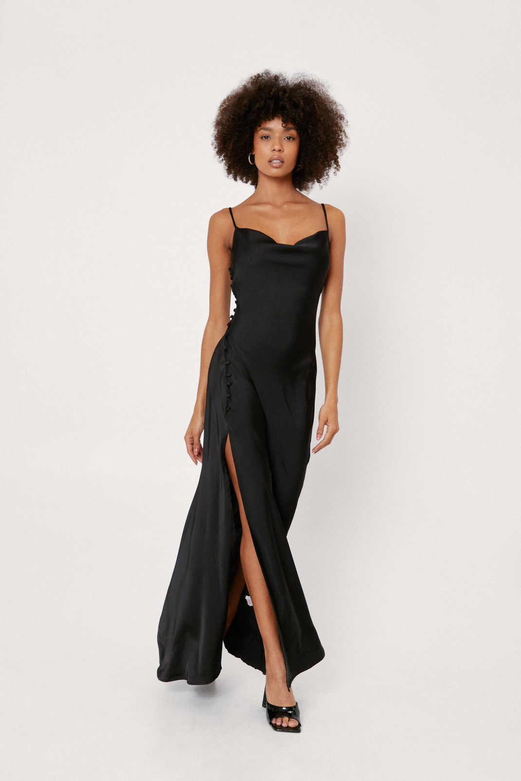 Satin Button Down Maxi Dress | Nasty Gal (US)