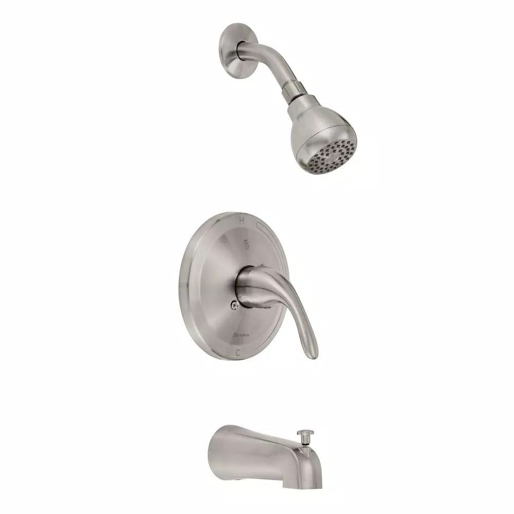 Glacier Bay Builders Single-Handle 1-Spray Tub and Shower Faucet in Brushed Nickel (Valve Include... | The Home Depot