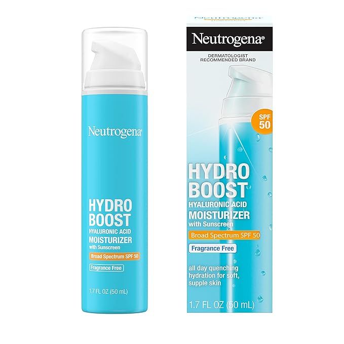 Neutrogena Hydro Boost Hyaluronic Acid Facial Moisturizer with Broad Spectrum SPF 50 Sunscreen, D... | Amazon (US)