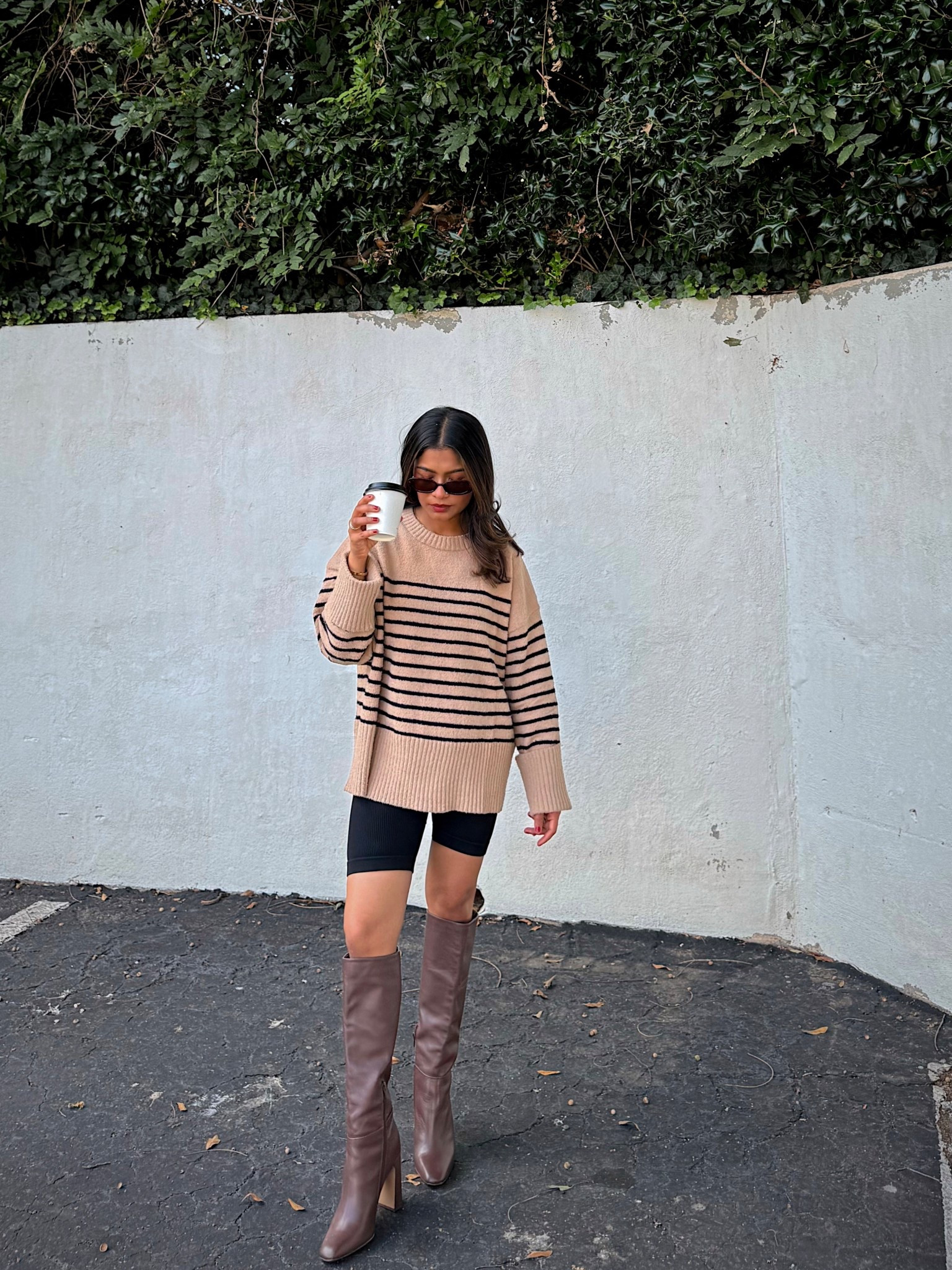 Casual fall outfit for coffee runs—petite + mom friendly. 

Oversized beige and black striped sweater—wearing small. 


Outfit: Amazon #amazon 
Boots are older but linking similar ones. 

#LTKFindsUnder100 #LTKSeasonal #LTKPetite