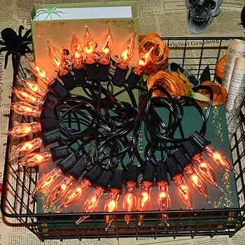 27.8Ft Halloween Flickering Flame String Lights Fake Flame Flickering String Lights with 25+4Pcs ... | Amazon (US)