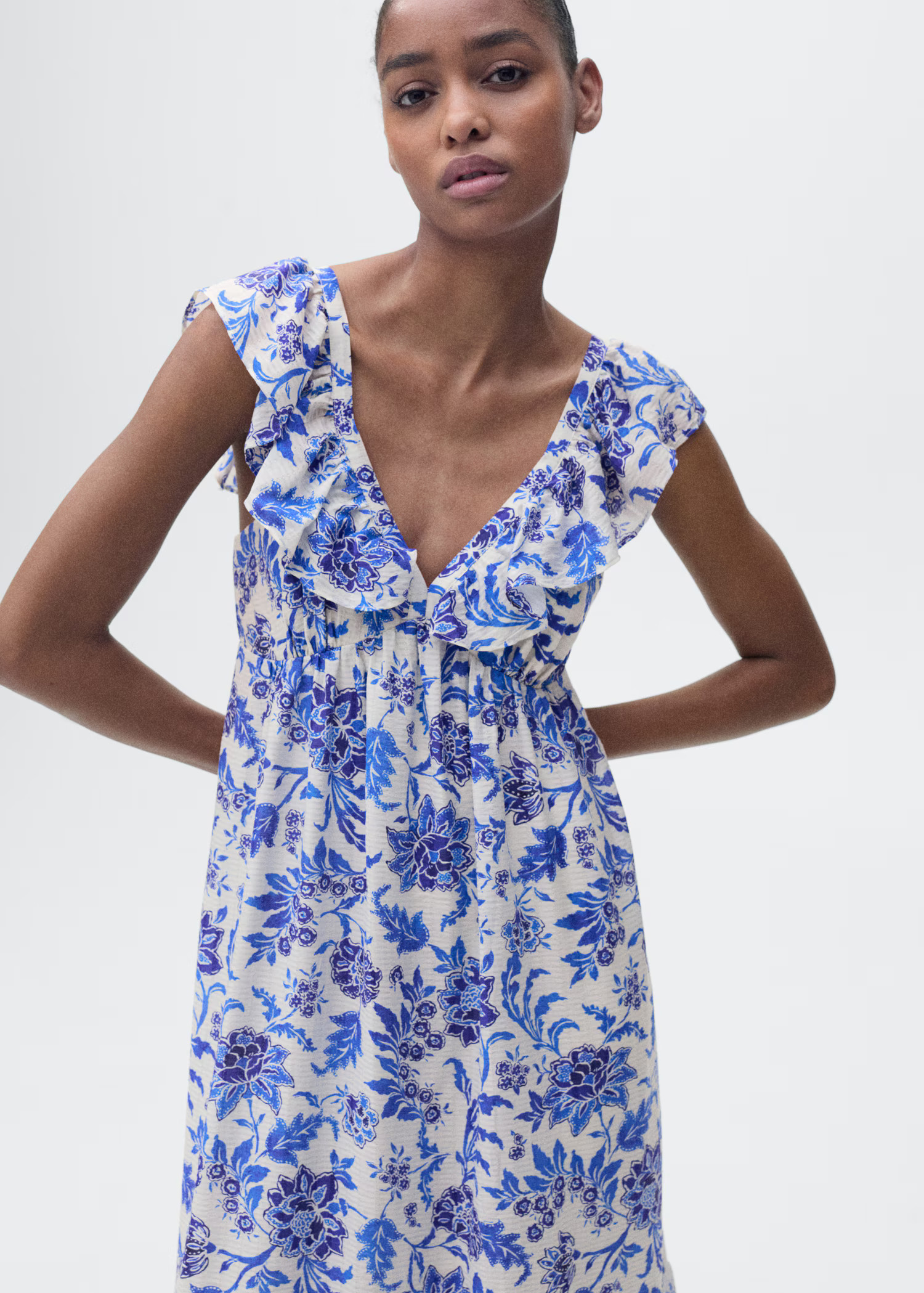 Ruffled floral print dress - Women | MANGO USA | Mango (US/MX/AU)