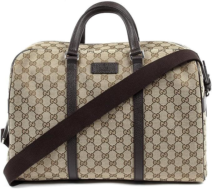 Gucci Duffle Brown Signature Guccissima Large Canvas Leather Travel Luggage NEW | Amazon (US)