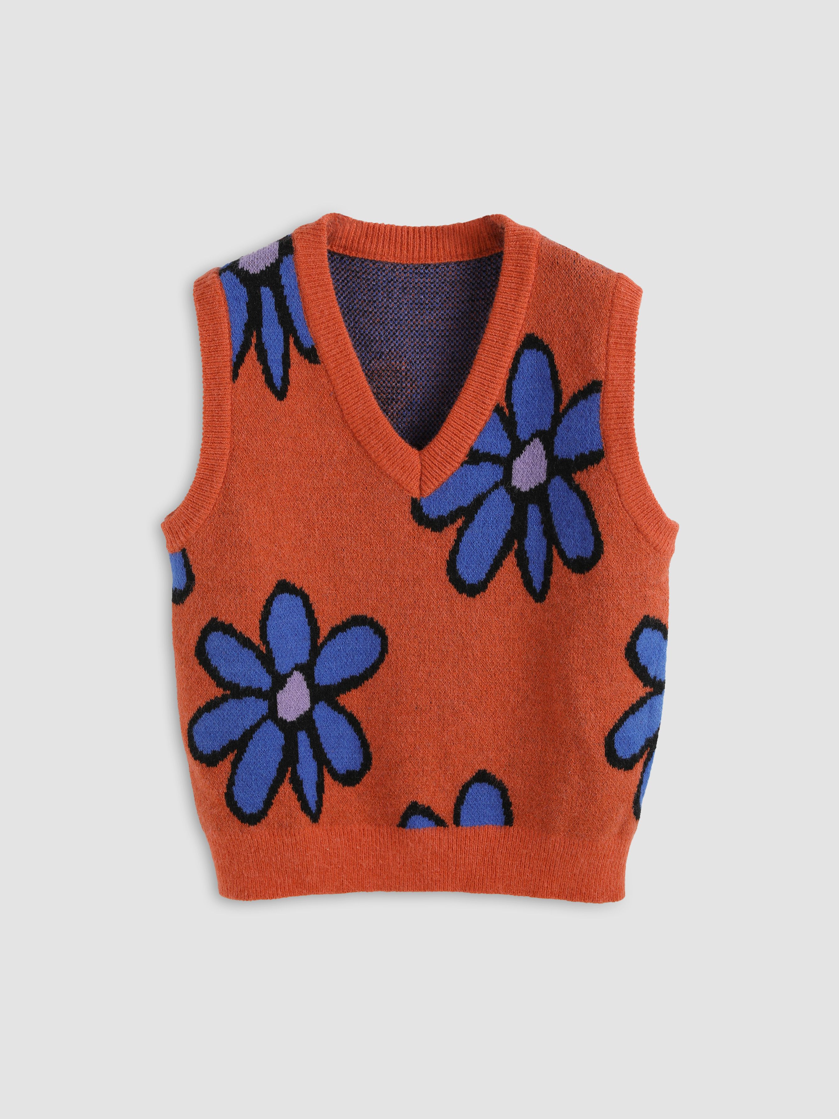 Floral Knitted Vest - Cider | Cider