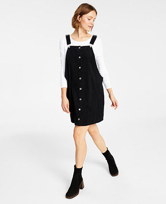 Celebrity Pink Juniors' Cotton Corduroy Button-Front Pinafore & Reviews - Dresses - Juniors - Mac... | Macys (US)
