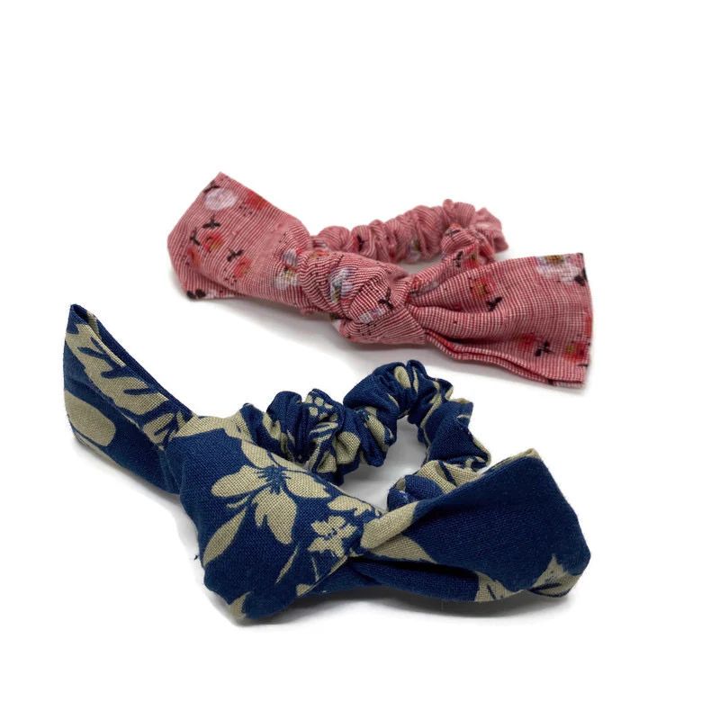 Linen Scrunchie Hair Bows (2 Color Options) | Sea Marie Designs