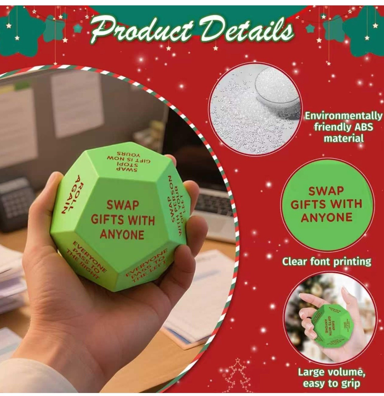 🎲 Christmas Gift Exchange Dice – Party Must-Have!

This little 12-sided gift-exchange dice is perfect for Christmas parties, white elephant, family night, or office gatherings! 🎄🎁✨ Just roll and follow the prompt — swap gifts, pass left or right, pick someone to open theirs… it makes the whole gift exchange way more fun and keeps everyone laughing. Such a cute, under-$15 party gadget that instantly upgrades your holiday game night! 🎉💚

Christmas party game • white elephant ideas • holiday hosting • stocking stuffer • fun Christmas gadgets • Amazon Christmas finds • family game night • festive party ideas

#LTKHoliday #LTKKids #LTKGiftGuide