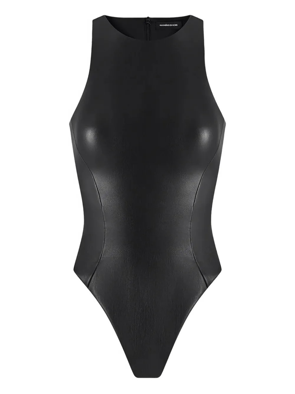 Manière De Voir racer neck bodysuit - Black | Farfetch Global