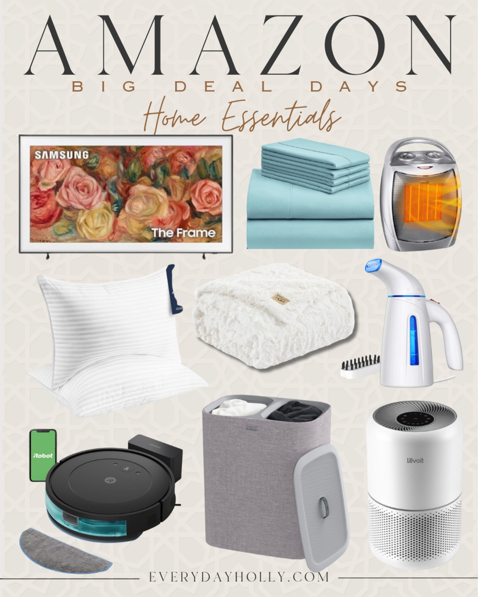 Big Day Deals Home Essentials 

Home finds  home accessories  frame tv  robot  steamer  Ugg throw  pillows  space heater EverydayHolly 
 

#LTKxPrimeDay #LTKGiftGuide #LTKSaleAlert