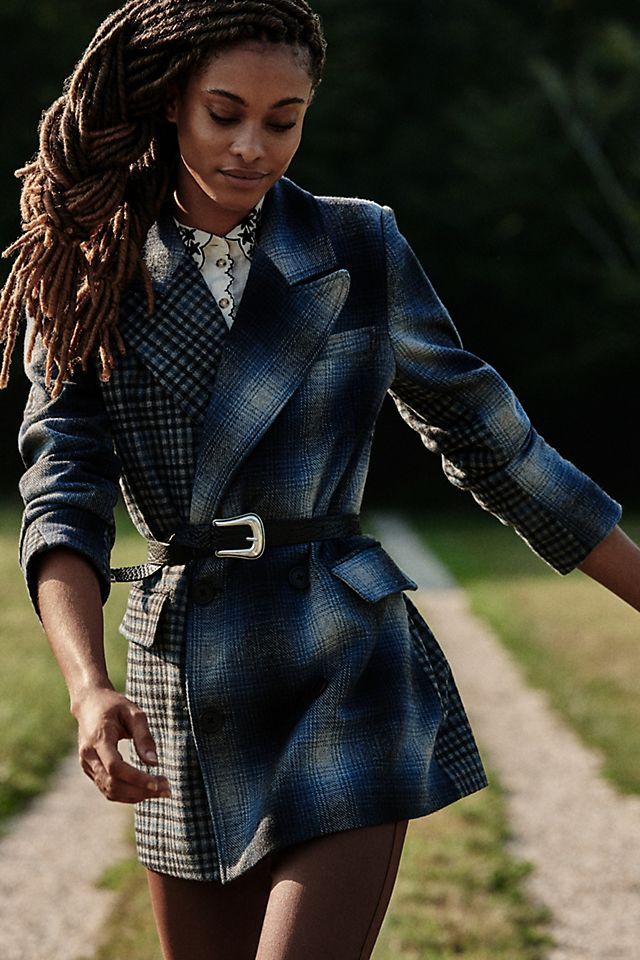 Double-Breasted Plaid Blazer | Anthropologie (US)