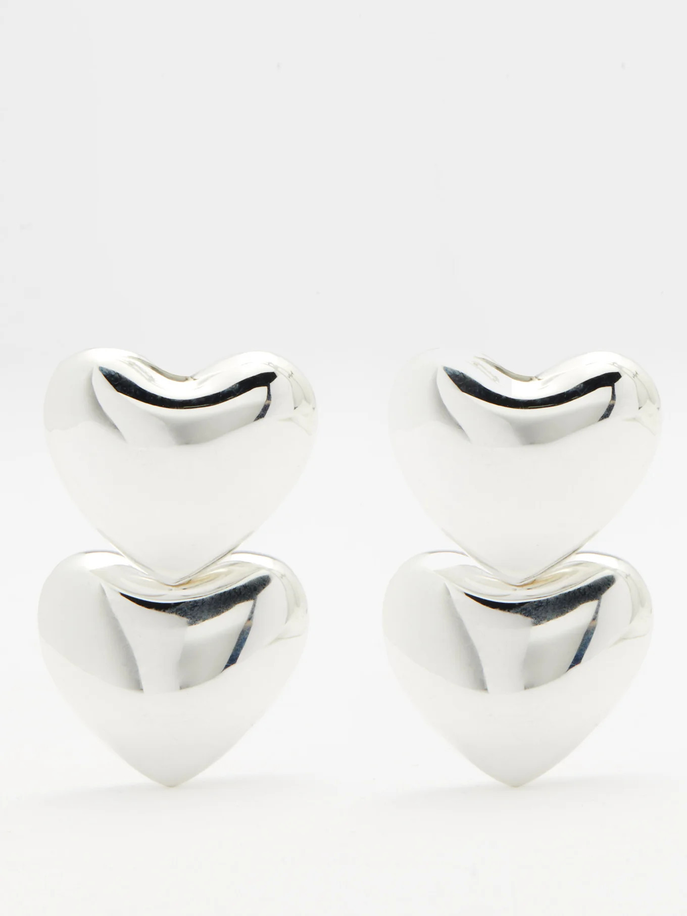 Double Voluptuous Heart sterling-silver earrings | Matches (US)