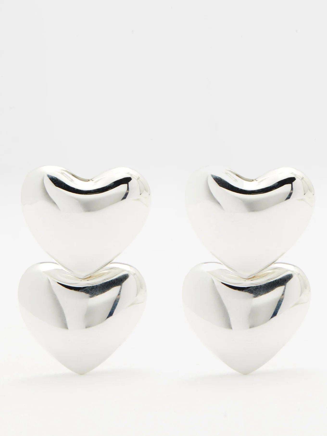 Double Voluptuous Heart sterling-silver earrings | Annika Inez | Matches (UK)