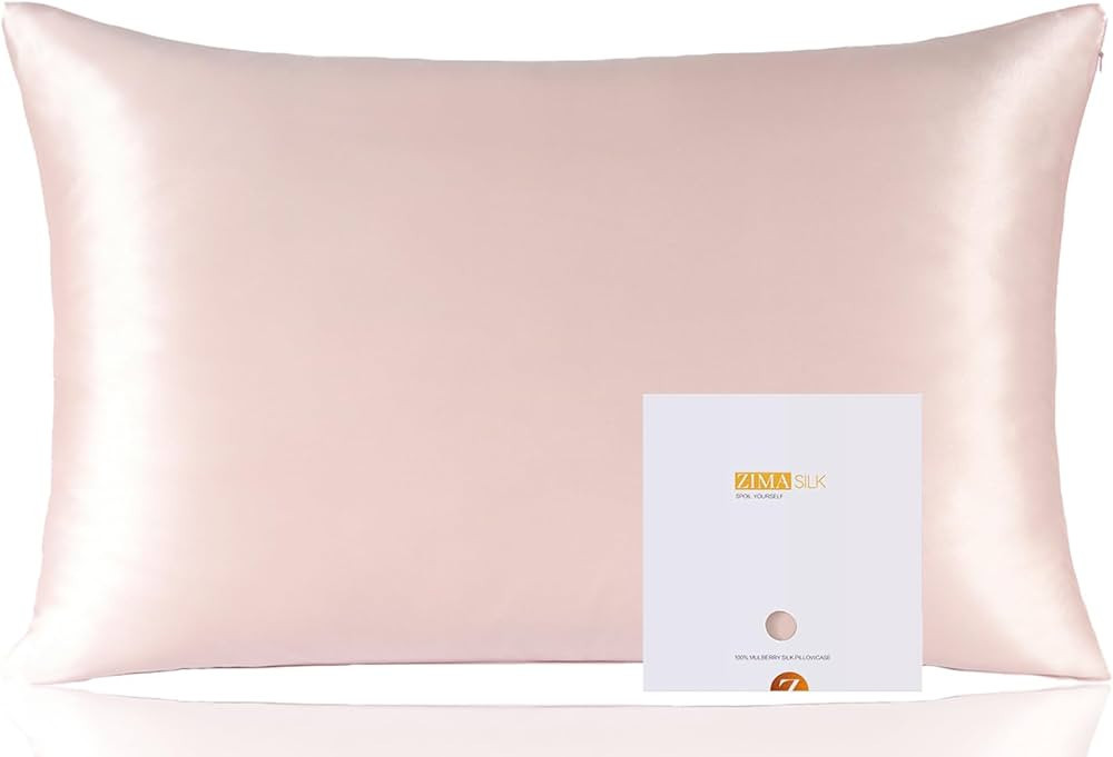 ZIMASILK 100% Mulberry Silk Pillowcase for Hair and Skin Health,Soft and Smooth,Both Sides Premiu... | Amazon (US)