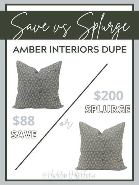 Amber interiors pillow dupe, throw pillow, home decor, save or splurge #pillow #saveorsplurge #dupe

#LTKunder100 #LTKhome #LTKsalealert