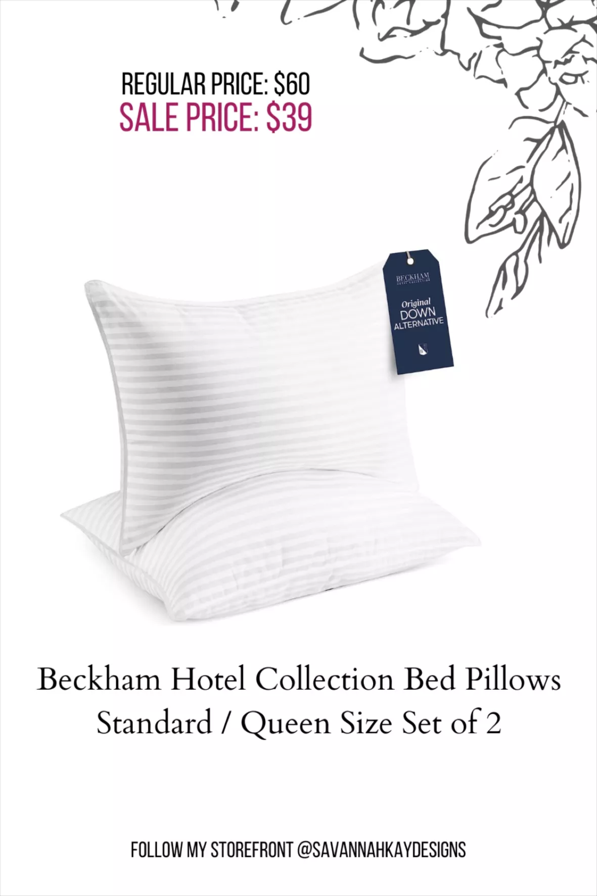 Beckham Pillow, Queen Sized