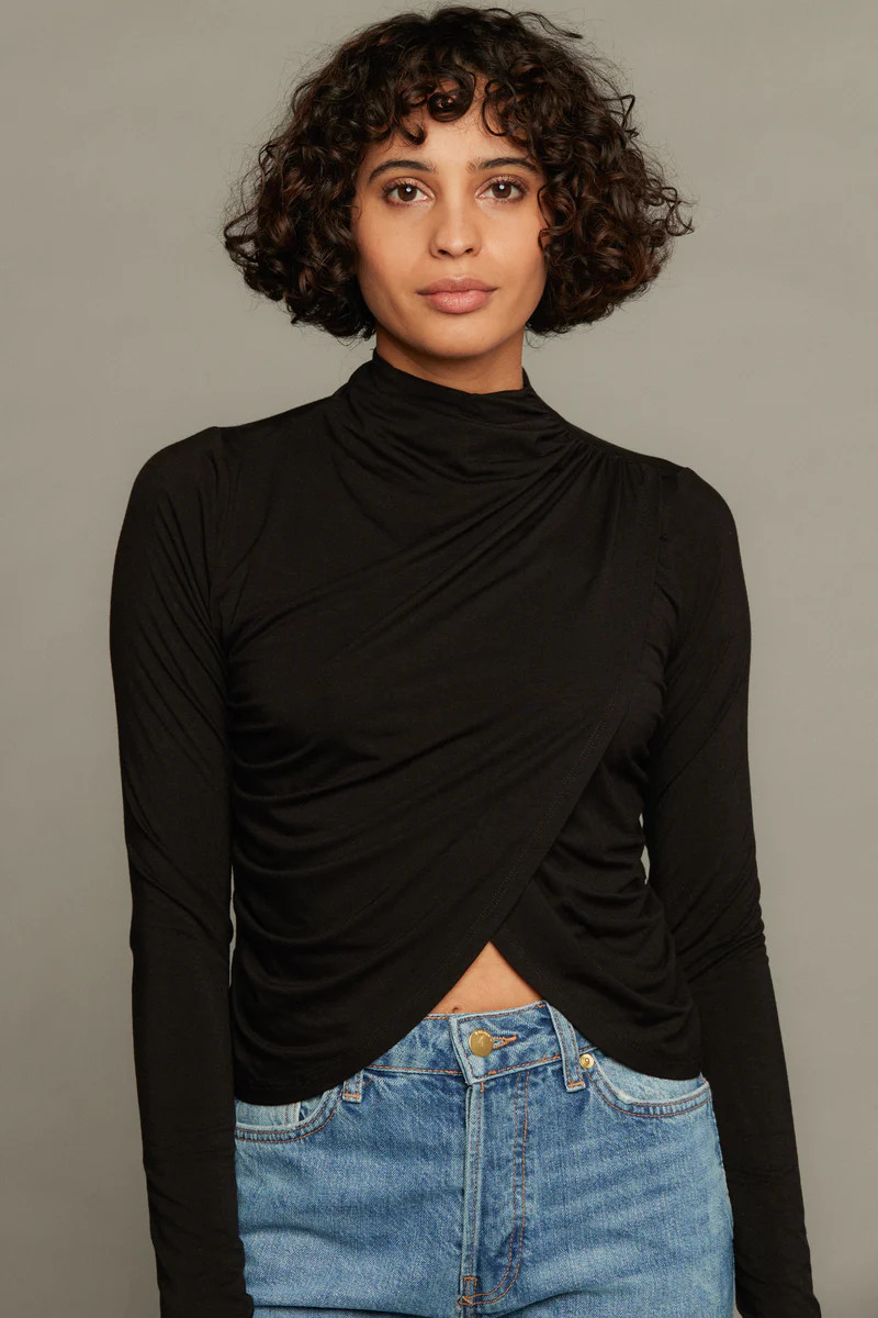 Melissa Draped Top - Black | Sunday Ritual