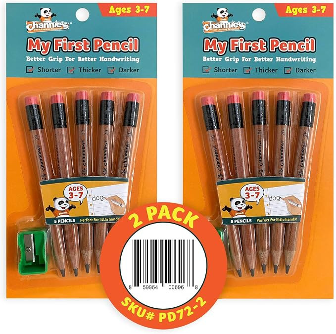Channie's My First Pencil, Easy-to-Hold Jumbo Pencils for Preschoolers, Kindergarteners & 1st Gra... | Amazon (US)