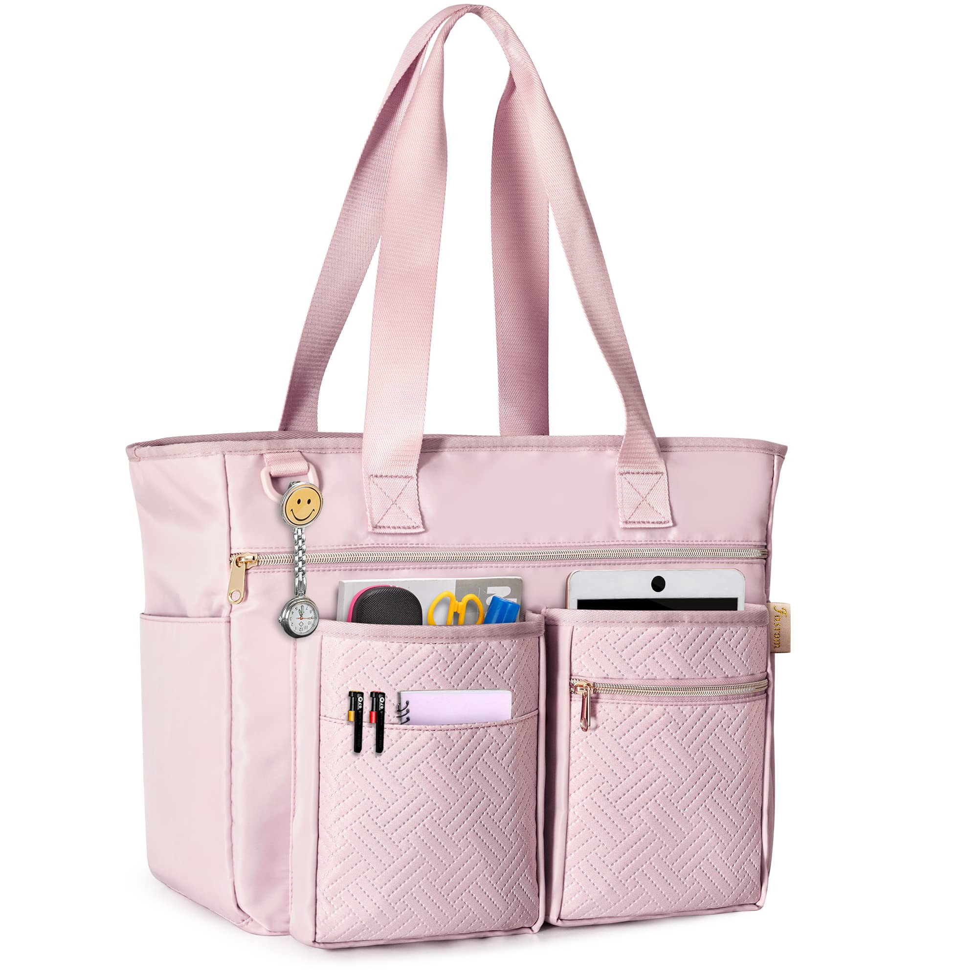 Fasrom Teacher Tote Bag for Work Women, Large Teacher Utility Bag with Padded Sleeve for up to 14... | Amazon (US)