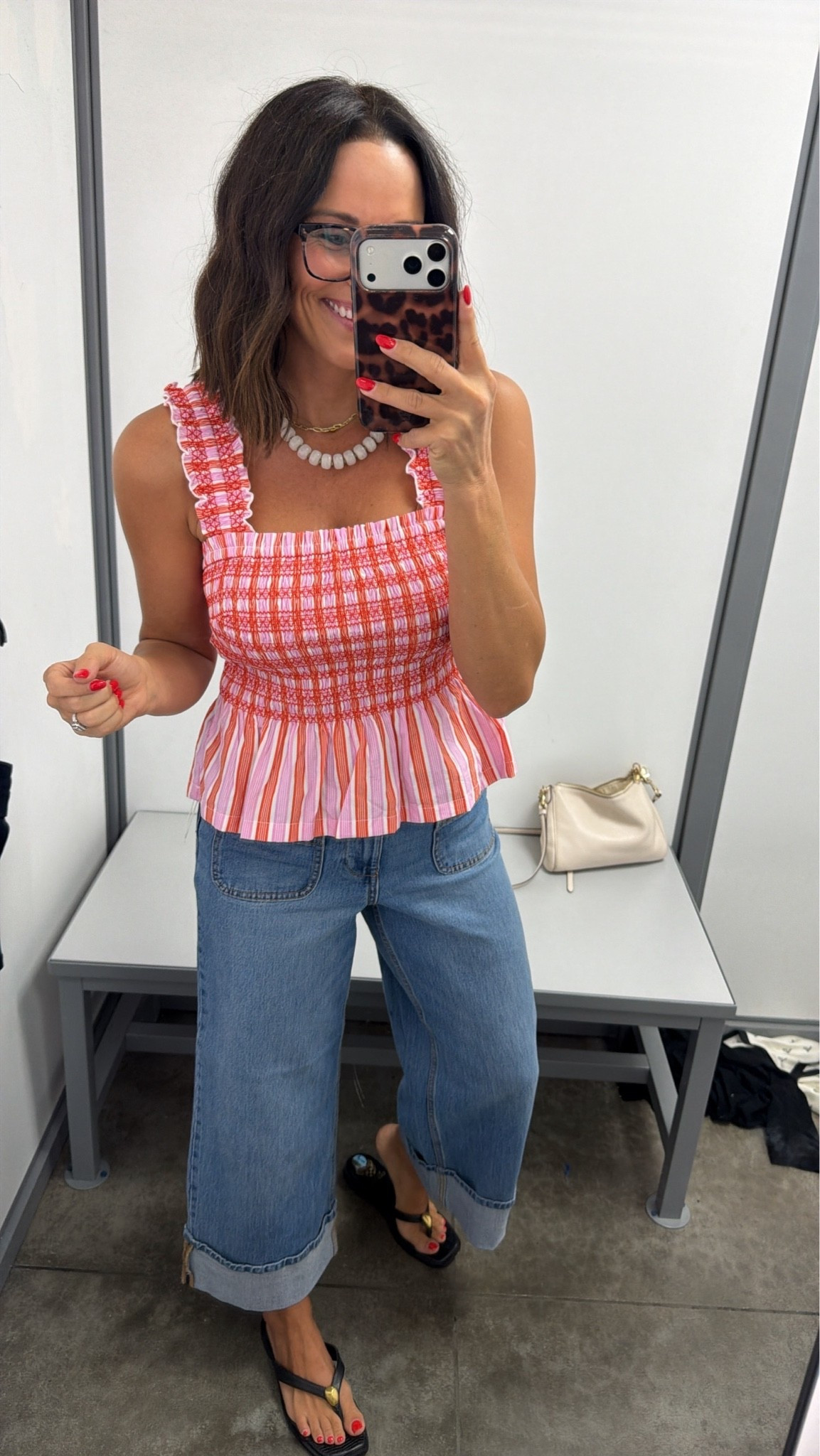 This top is giving boutique vibes without the boutique price. 🤍 The smocked fit is so flattering, and I love it paired with these cuffed jeans for an easy everyday look. Such a cute outfit for the rest of summer and heading into fall!

Size: XS top • Size 4 jeans ✨

#WalmartFashion #WalmartFinds #AffordableStyle #BoutiqueStyle #EverydayOutfit #SmockedTop #DenimStyle #LTKStyle #WalmartStyle #CasualChic