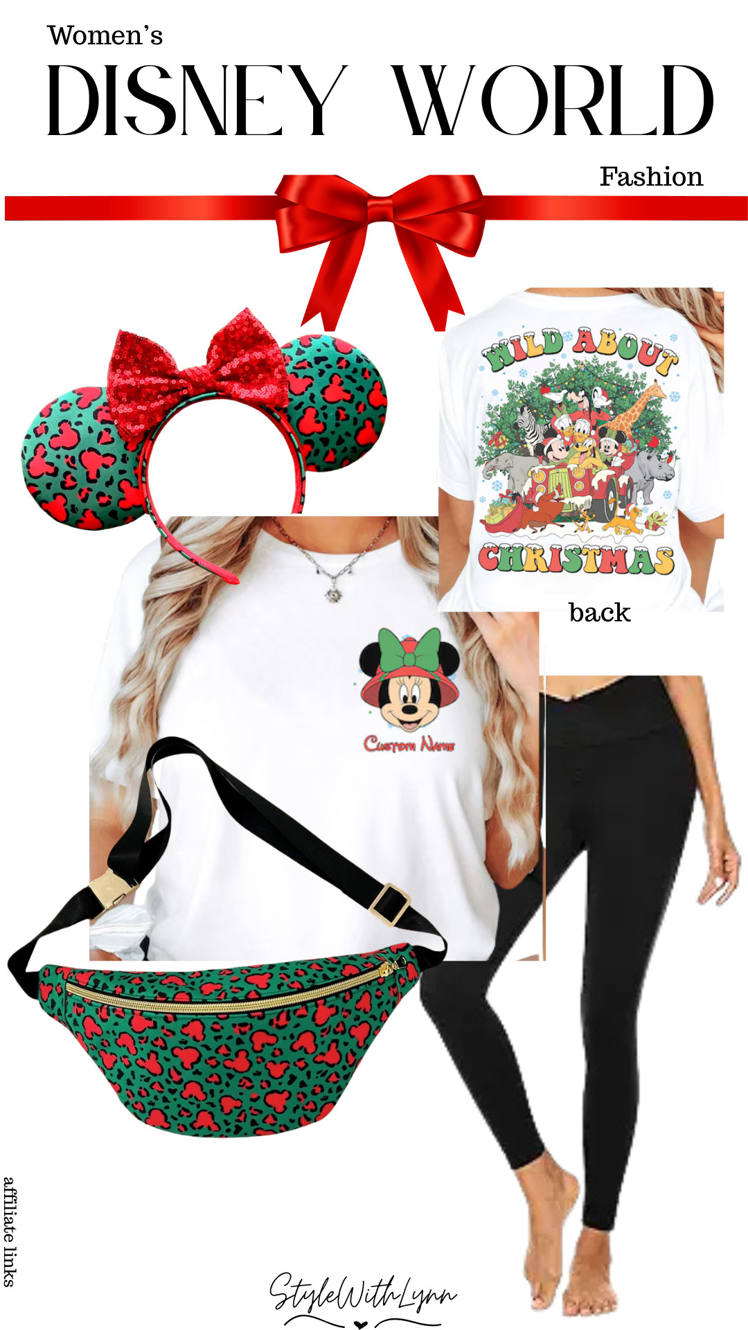 This festive park day look is all about comfort and holiday magic. A cute graphic tee, Christmas-y cheetah print mouse ears, matching fanny pack, and comfy leggings that keep you moving from Pandora to the Safari. 🎄🐆

Perfect for a merry park day, holiday photos, and staying cozy while you snack your way through Animal Kingdom!
Shop the full outfit here on LTK!

Animal Kingdom outfit | Disney Christmas outfit | holiday park outfit | cheetah print mouse ears | comfy Disney outfit | LTK fashion | Christmas Disney style | Disney World holiday outfits 

 #LTKHoliday #LTKootd #LTKSeasonal