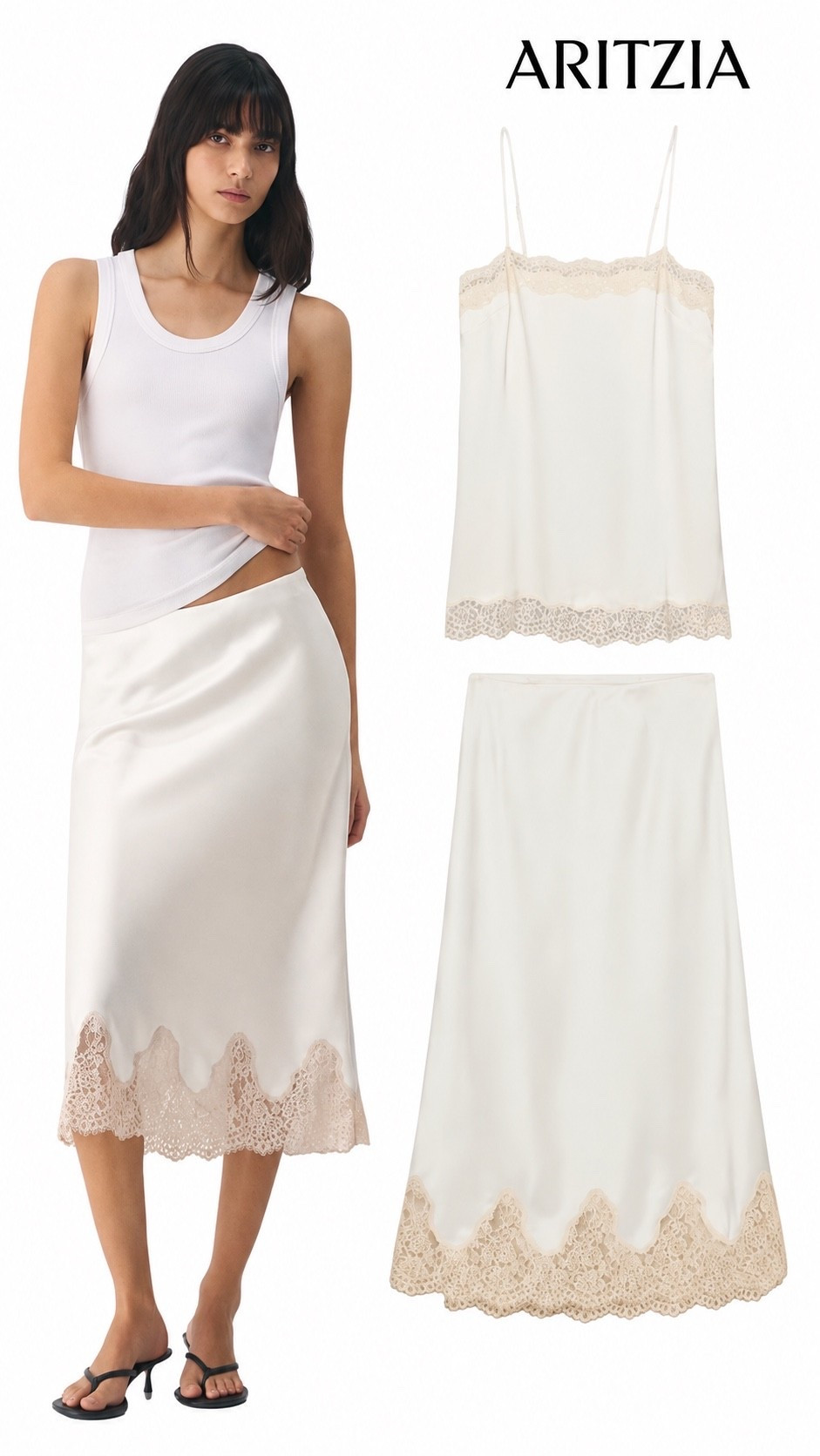 ✨ Soft, feminine, and effortlessly chic. This Aritzia satin lace set is the perfect blend of elegance and comfort. The delicate lace details and silky finish create a timeless look you’ll reach for again and again. 🤍

#Aritzia #AritziaStyle #SatinSkirt

#LTKSeasonal #LTKvlog #LTKSaleAlert